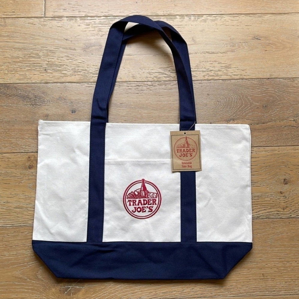 NWT Trader Joe's Reusable Classic Canvas Tote Bag